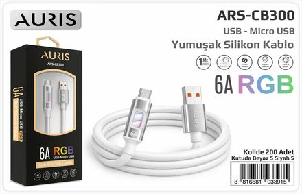 Auris CB300 6A Micro Işıklı Metal Kablo
